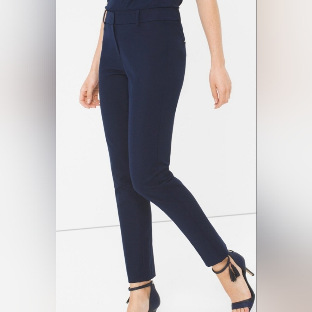NEW White House Black Market Slim Ankle Smooth Stretch Blue Depths Size 00